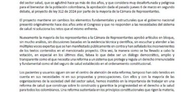 Exministros expresan preocupación al Congreso por reforma a la salud: “Los pacientes siguen sin ser el centro de atención”