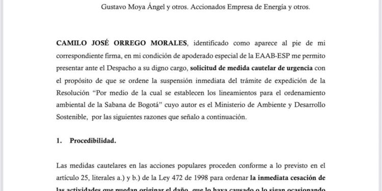 Del dicho al hecho: Acueducto de Bogotá pide medidas cautelares para frenar resolución de Minambiente