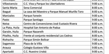 Día de marchas en Colombia: conozca los puntos de concentración