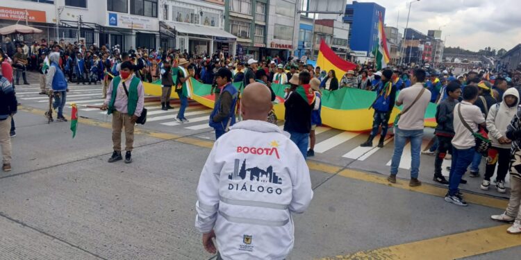 Manifestaciones de la minga indígena en Bogotá
