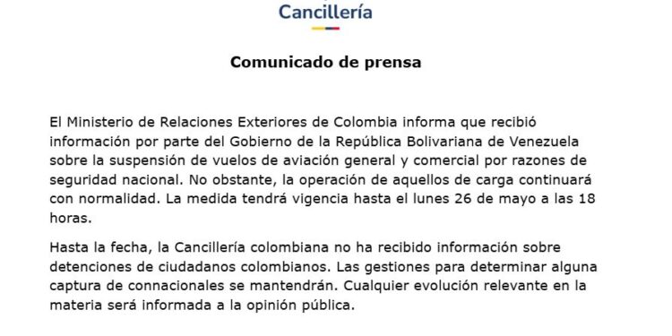 ¿Por qué Venezuela suspendió los vuelos a Colombia?