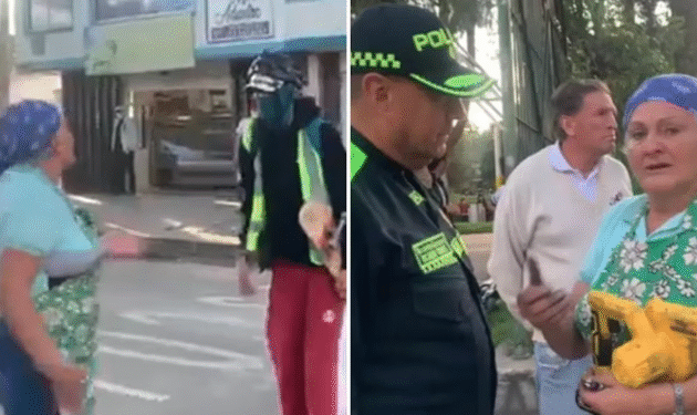 Video: valiente vendedora de empanadas encaró a encapuchados en Bogotá