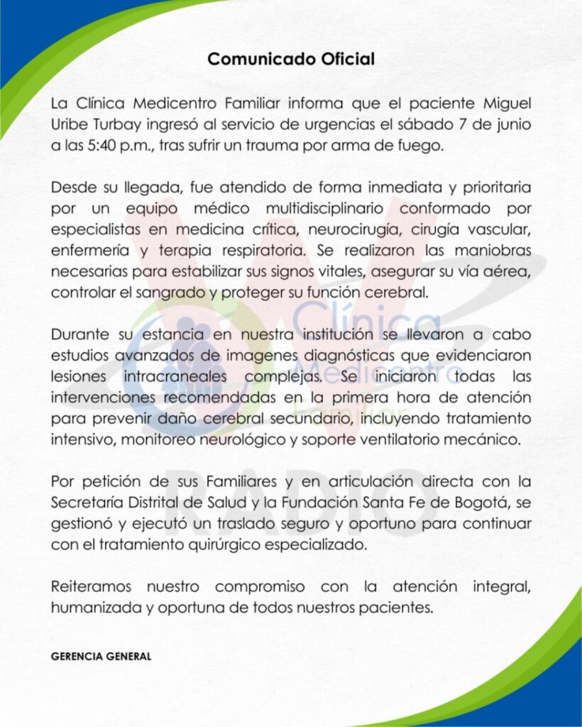 Comunicado Clinica Medicentro