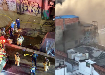 En video quedó registrado incendio en la avenida Caracas con calle 22, centro de Bogotá