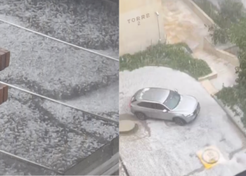 Granizada sorprende a Bogotá